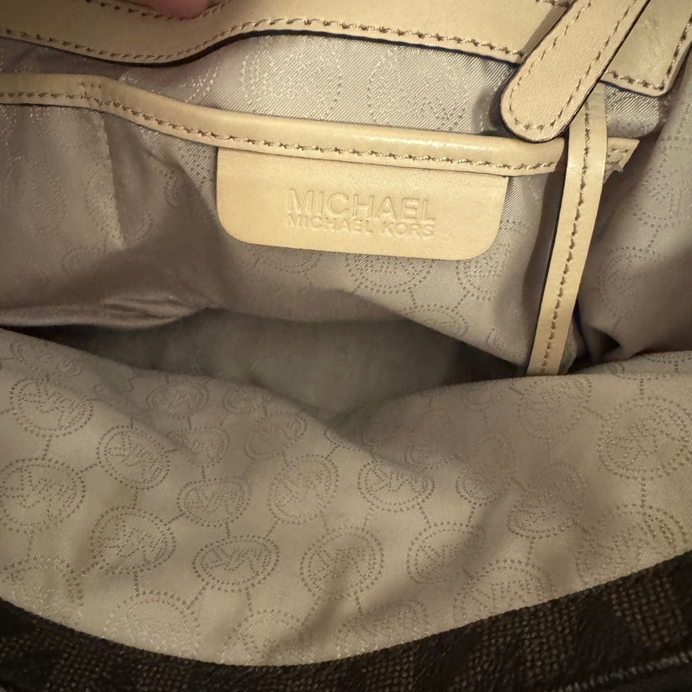 Michael Kors Brown Signature Tote with Gold Accents - Picture 7 of 12